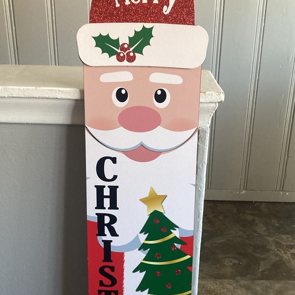 NWT- 48” Merry Christmas Santa Wooden Leaner or Hanger Decoration Sign - Picture 8 of 17